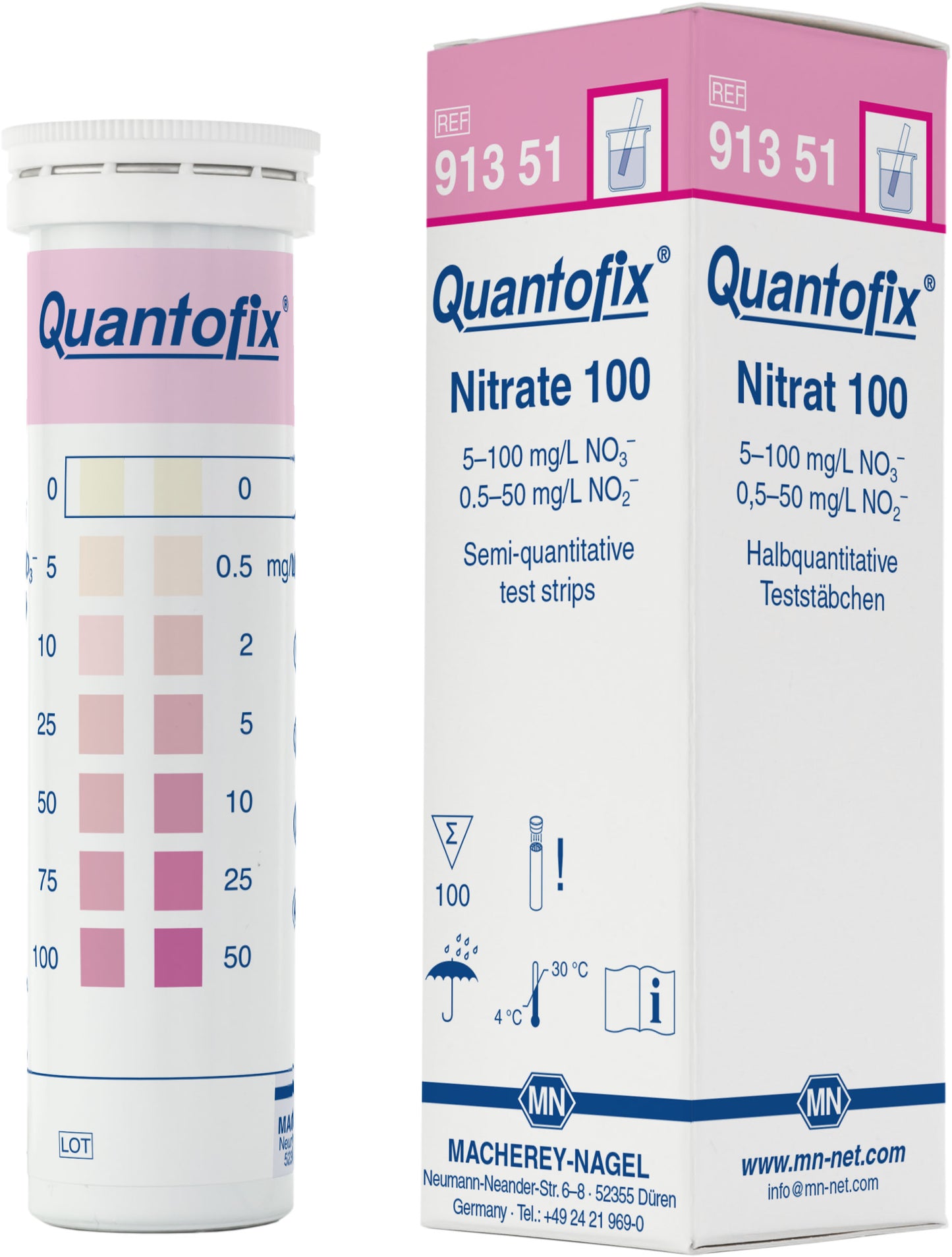 Semi-quantitative test strips QUANTOFIX Nitrate 100
