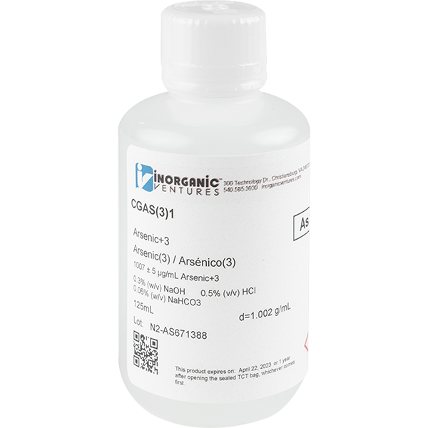 1000ug/mL ARSENIC (+3) 125mL