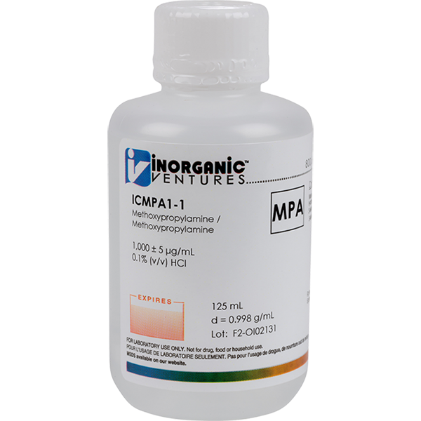 1000ug/mL 3-METHOXYPROPYLAMINE, 125mL