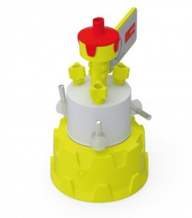 b.safe Cap GL45 with Stopcocks (4x UNF 1/4")