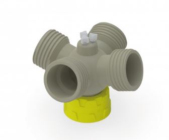 b.safe Distributor for Flushing Bottles GL45 (GL45, 4x GL45, 3x UNF 1/4")