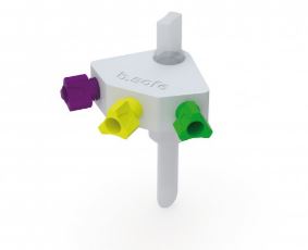 b.safe Multiport NPT 1/8" (m) 3x UNF 1/4" (f), 90°