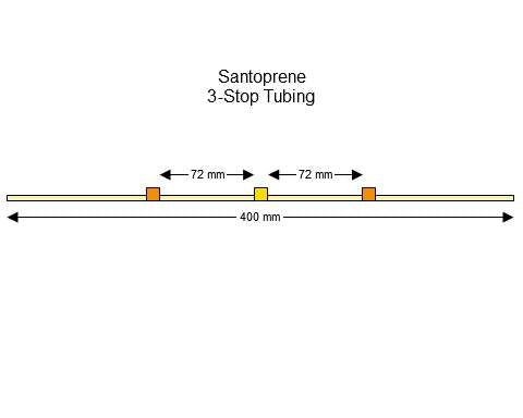 3-stop Santoprene Orange-Yellow Pump Tubing