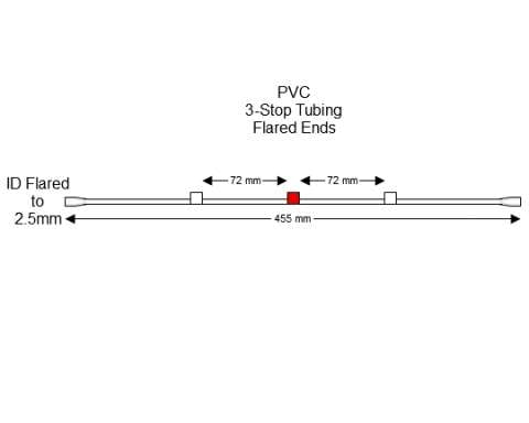 Flared 3-stop PVC White-Red Pump Tubing