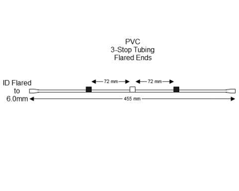 Flared 3-stop PVC Black-White Pump Tubing