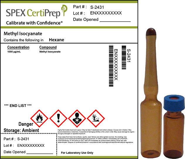 Methyl isocyanate, 1,000 µg/mL Organic Standard, 1 mL