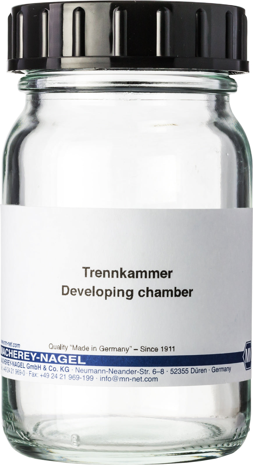 TLC developing chamber (jar shaped) for small TLC formats