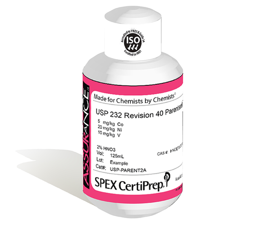 USP 232 Revision 40, Parenteral 2A Elemental Impurities, 125 mL