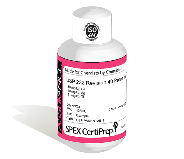USP 232 Revision 40, Parenteral 2B Mix 1 Elemental Impurities, 125 mL