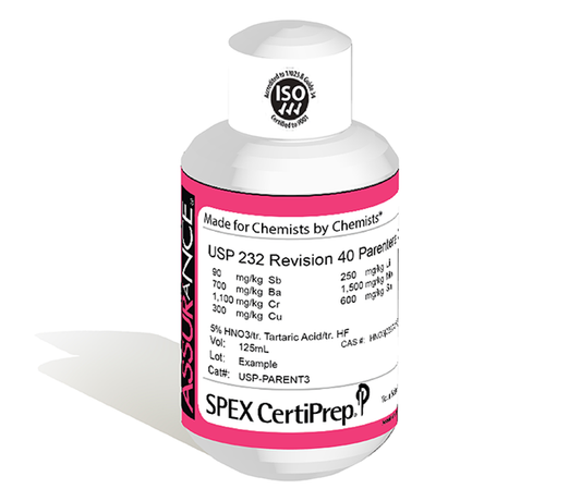 USP 232 Revision 40, Parenteral Mix 3 Elemental Impurities, 125 mL
