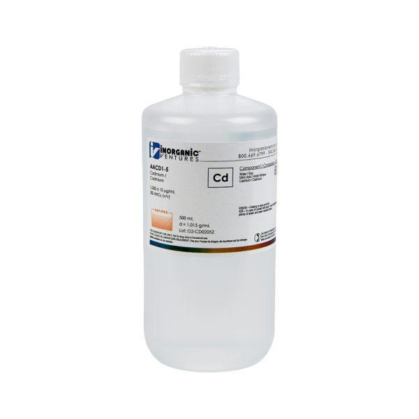 1000ug/mL CADMIUM 500mL for AA