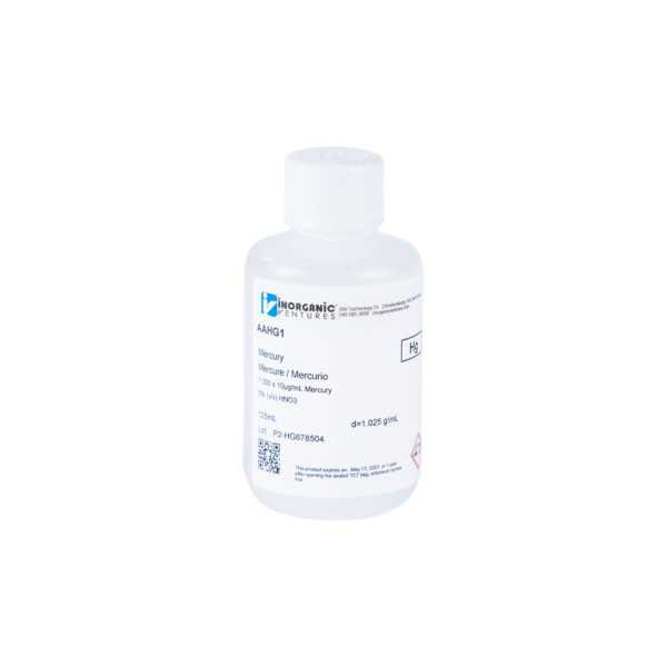 1000ug/mL MERCURY 125mL for AA