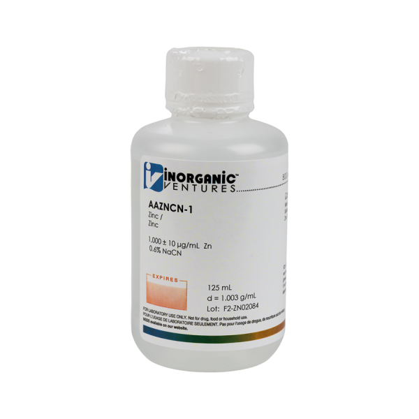 1000ug/mL ZINC/NaCN 125mL for AA