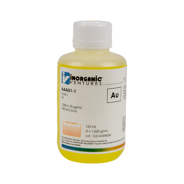 1000ug/mL GOLD 125mL for AA