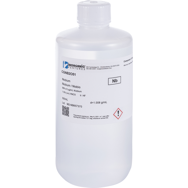 1000ug/mL NIOBIUM, Ta FREE 500mL