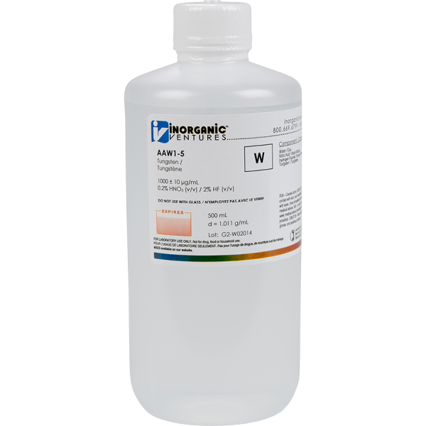 1000ug/mL TUNGSTEN 500mL for AA