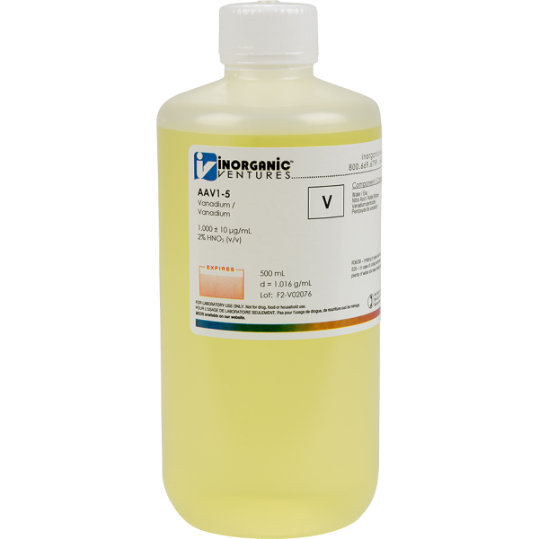 1000ug/mL VANADIUM 500mL for AA