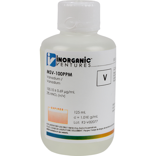 100ug/mL VANADIUM 125mL