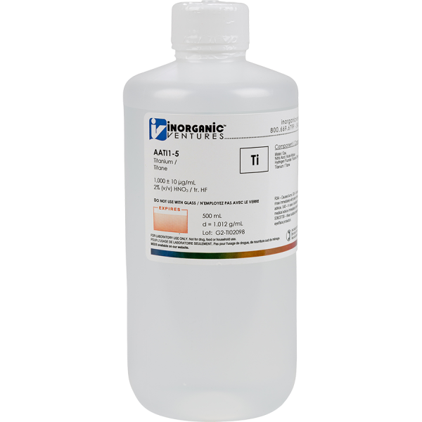 1000ug/mL TITANIUM 500mL for AA