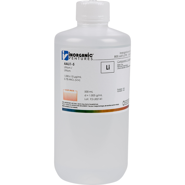 1000ug/mL LITHIUM 500mL for AA