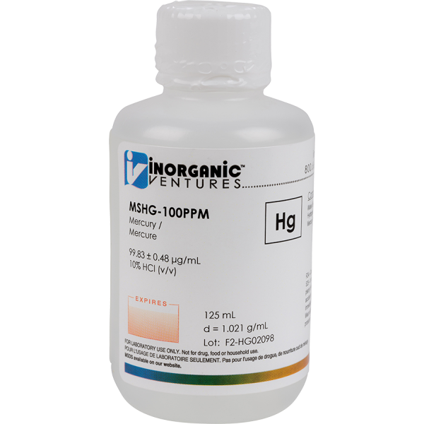 100ug/mL MERCURY HCl 125mL