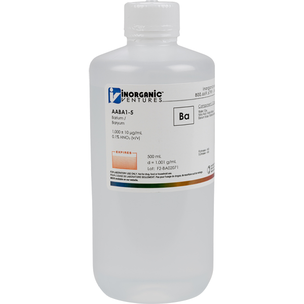 1000ug/mL BARIUM 500mL for AA