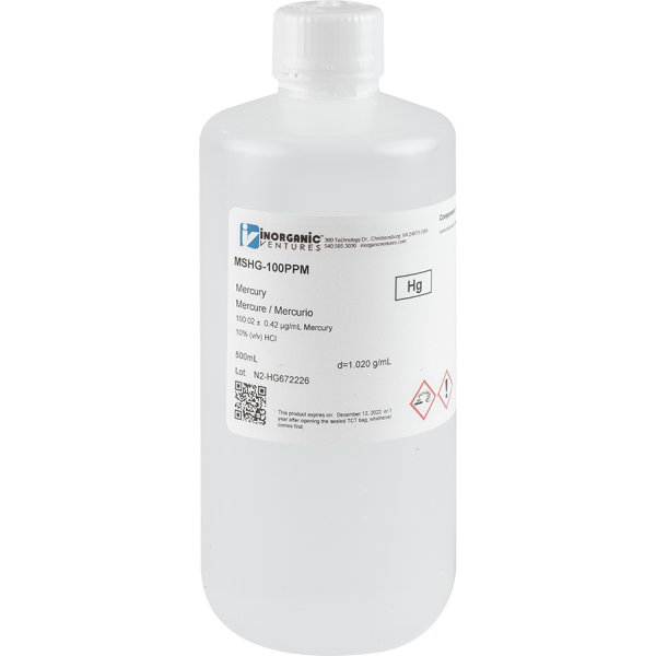 100ug/mL MERCURY HCl 500mL