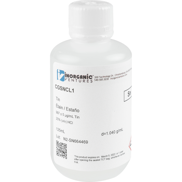 1000ug/mL TIN/HCL 125mL