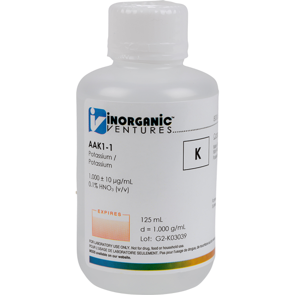 1000ug/mL POTASSIUM 125mL for AA
