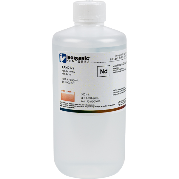 1000ug/mL NEODYMIUM 500mL for AA