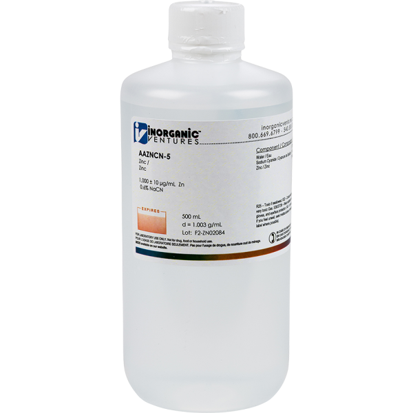 1000ug/mL ZINC/NaCN 500mL for AA