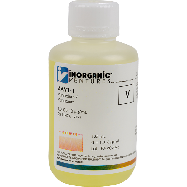 1000ug/mL VANADIUM 125mL for AA