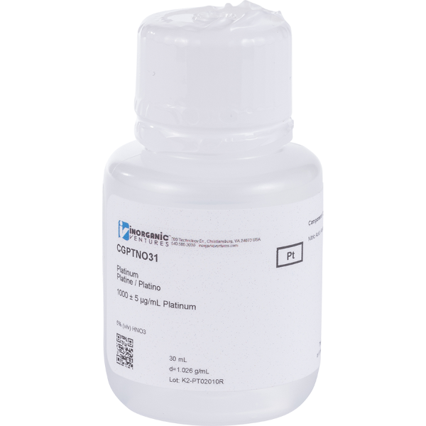 1000ug/mL Cl FREE PLATINUM HNO3 30mL