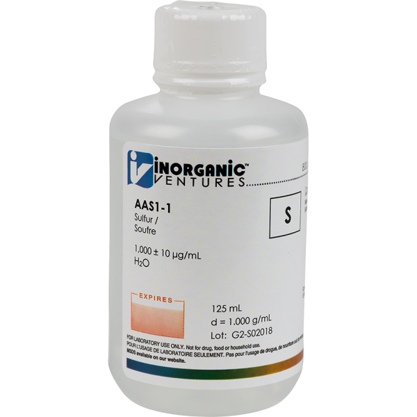 1000ug/mL SULFUR 125mL for AA