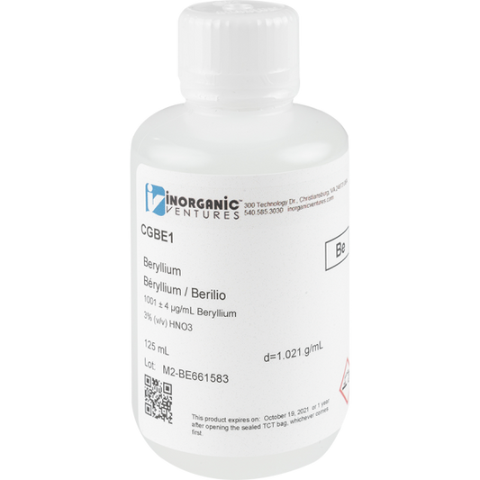 1000ug/mL BERYLLIUM 125mL for AA