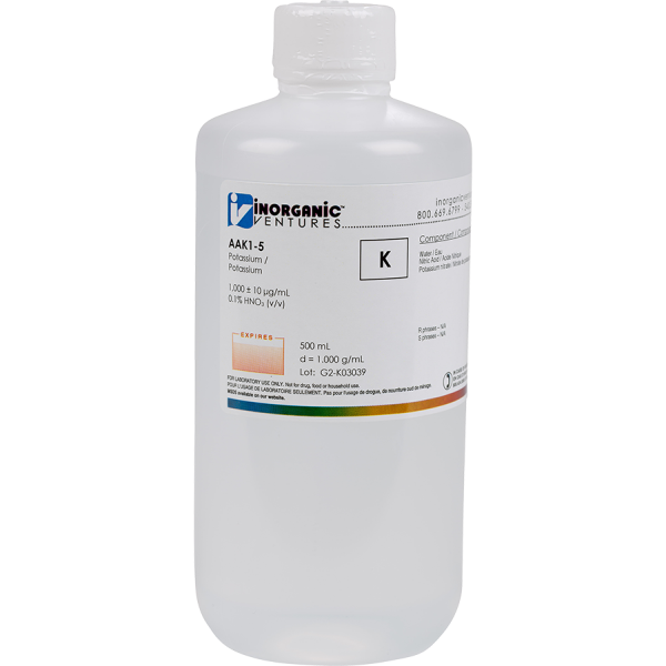 1000ug/mL POTASSIUM 500mL for AA