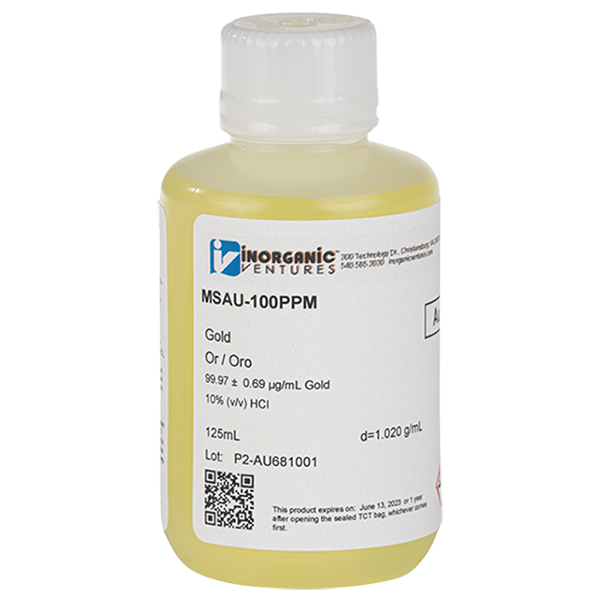 100ug/mL GOLD HCl 125mL