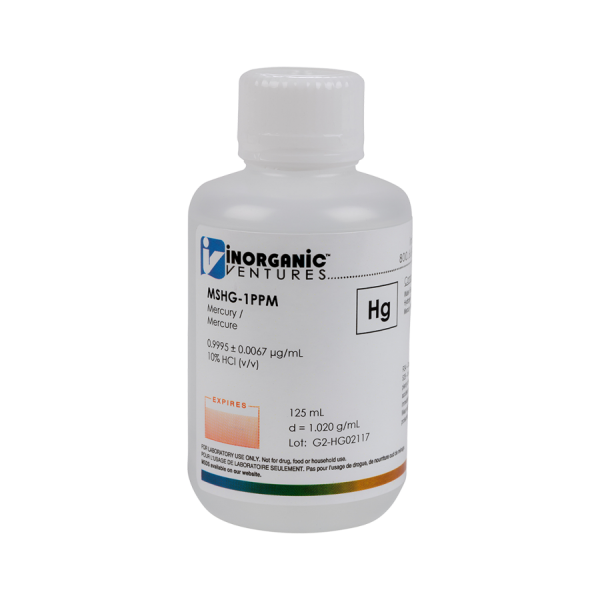 1ug/mL MERCURY HCl 125mL