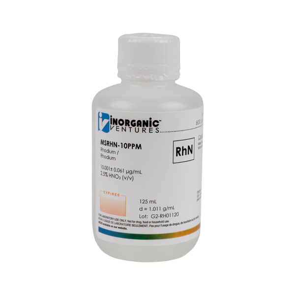 10ug/mL RHODIUM HNO3 125mL
