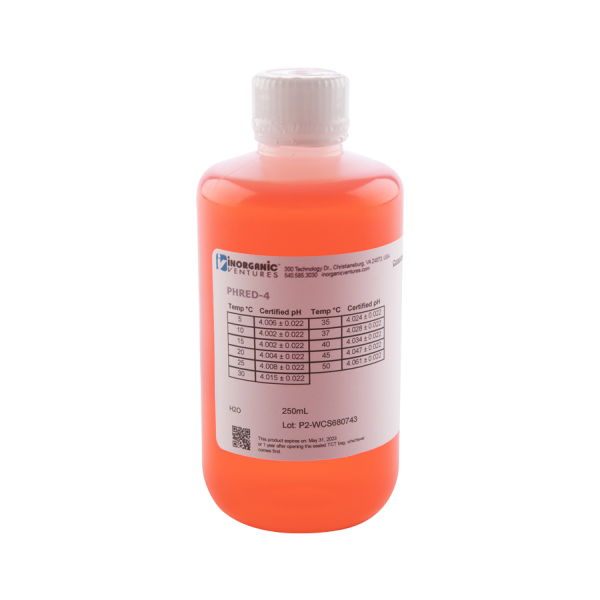 pH 4 RED CALIBRATION STD, 250mL