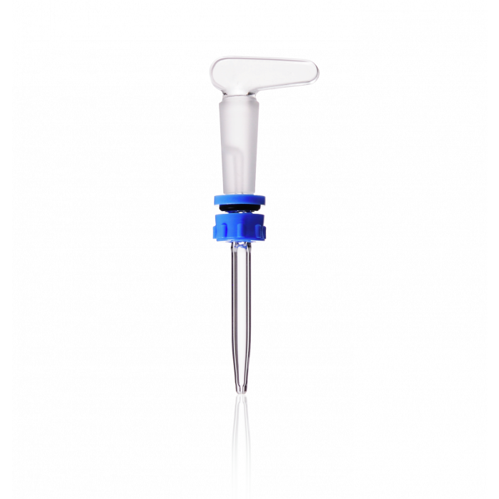 DURAN® Burette Stopcock Key, drilled and ground, side entry, with three part retaining device, bore 2.5 mm, NS 12.5