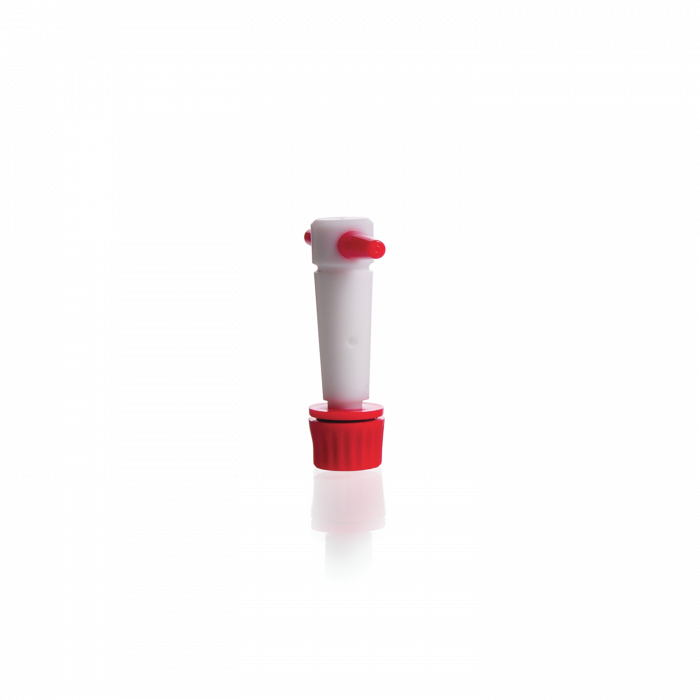 PTFE Key, with thread and three part retaining device, bore 8 mm, NS 24