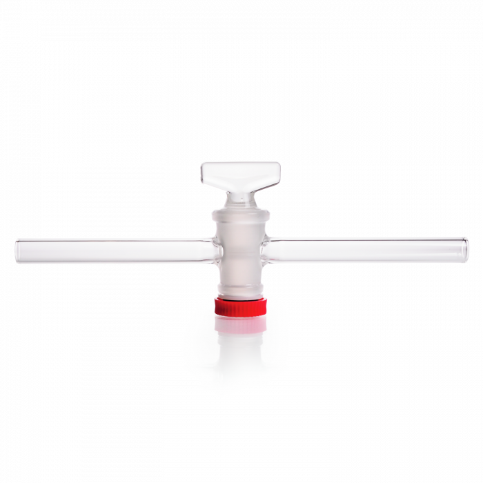 DURAN® Single Way Stopcock, glass key, with groove, bore 8 mm, NS 24