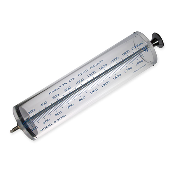 Hamilton 2 L Super Syringe Model S2000 TLL, PTFE Luer Lock
