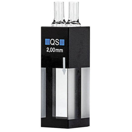 Flow cuvette, quartz glass, 2 mm