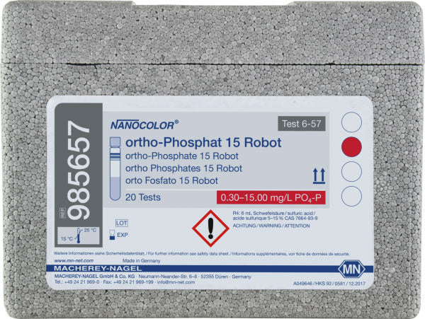 Tube test NANOCOLOR Robot ortho Phosphate 15