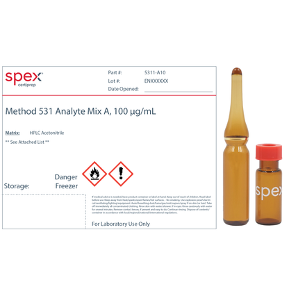 Method 531 Analyte Mix A, 100 &micro;g/mL