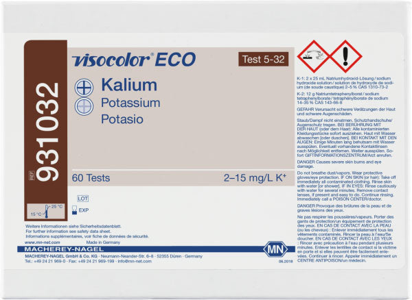 Colorimetric test kit VISOCOLOR ECO Potassium