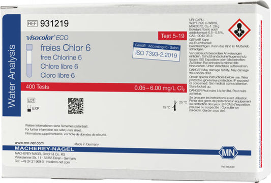 Colorimetric test kit VISOCOLOR ECO Free chlorine 6, refill pack