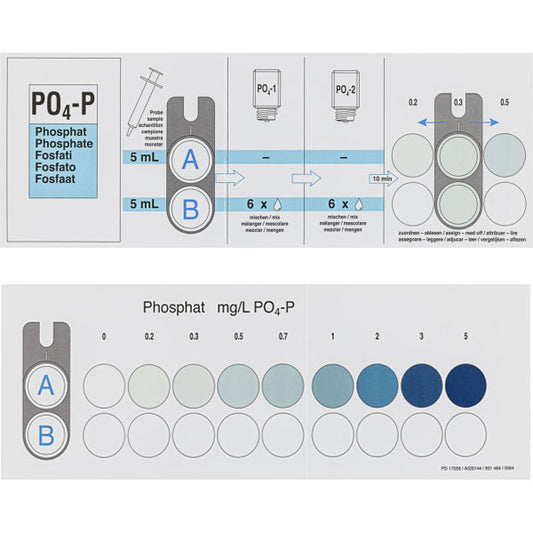 Color comparison chart for VISOCOLOR ECO Phosphate